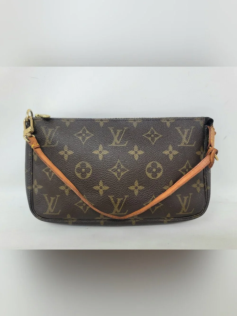 Louis Vuitton Pochette Accessoires Monogram Canvas Clutch Hand Bag Vintage Auth